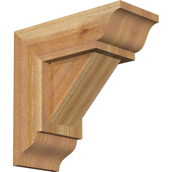 Ekena Millwork Traditional Traditional Rough Sawn Bracket w/ Offset Brace, Western Red Cedar, 6"W x 14"D x 14"H BKT0604X14X14TRA01RWR - main